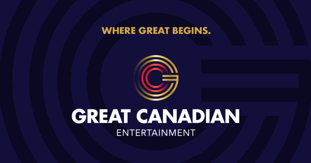 WHERE GREAT BEGINS. Great Canadian Entertainment logo