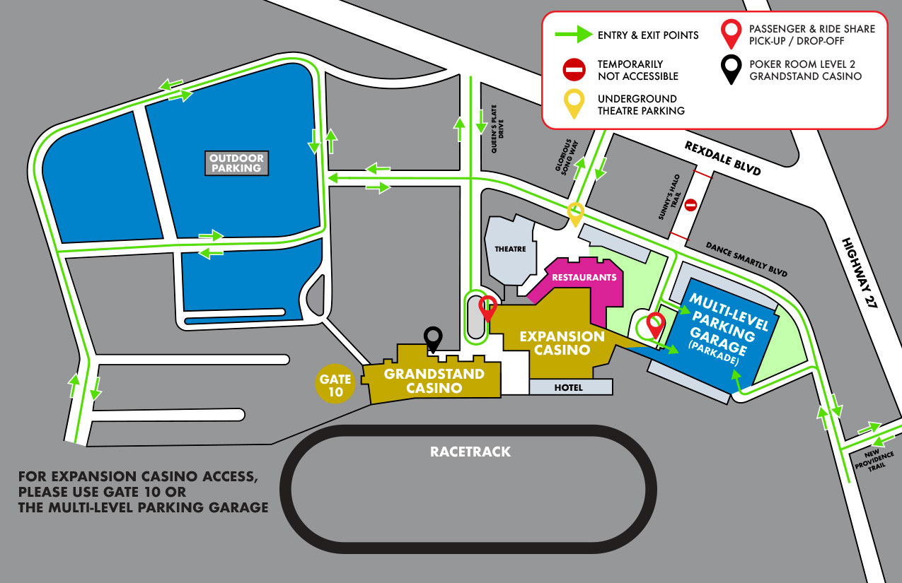 Great Canadian Casino Resort Toronto Parking Lot Map
