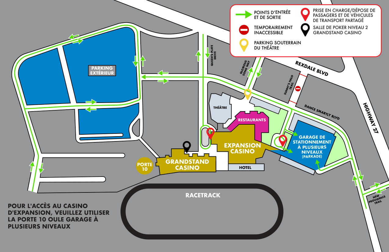 Great Canadian Casino Resort Toronto Parking Lot Map