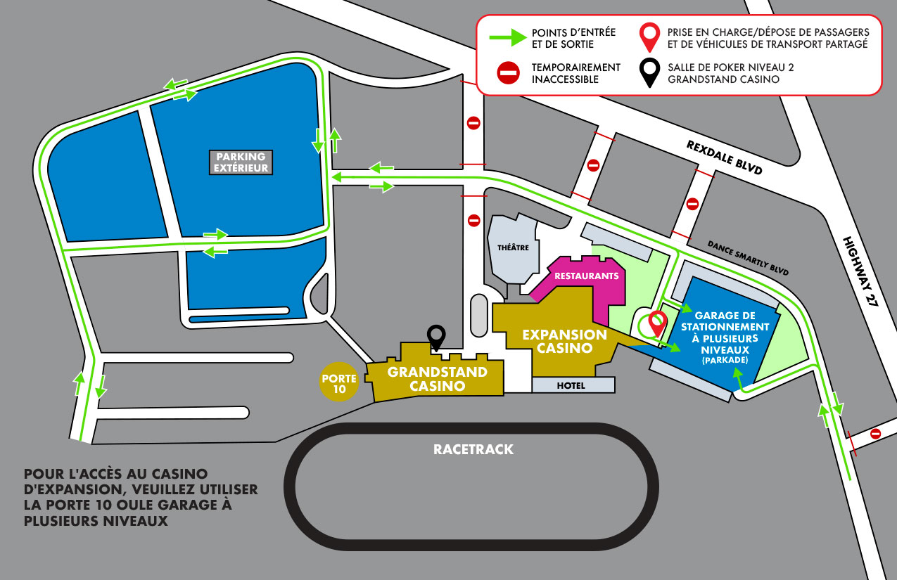 Great Canadian Casino Resort Toronto Parking and Wayfinding Map