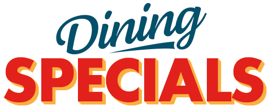 Shorelines Casinos dining specials logo on a white background.