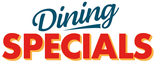 Shorelines Casinos dining specials logo on a white background.