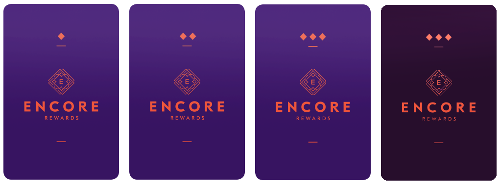Encore Rewards Membership cards