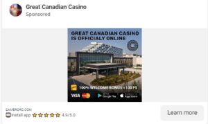 Great Canadian Casino Resort Spam Post - September 2023