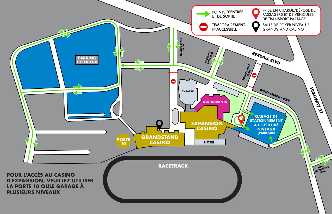 Great Canadian Casino Resort Toronto Parking and Wayfinding Map