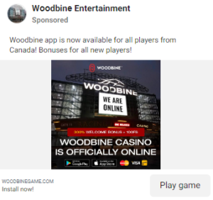 Casino Woodbine - Spam Ad February 2024