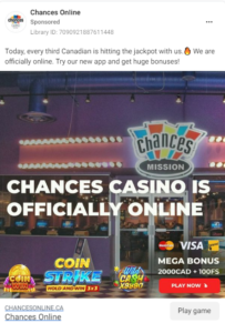 Chances Casinos Scam Ad