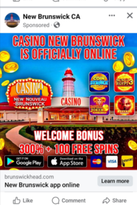 Casino New Brunswick Scam Ad Example