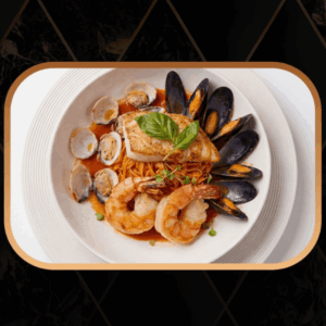 Les linguines aux fruits de mer, spécialité de la maison, au Copperhorn Meet House
