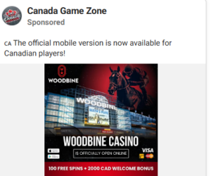 Woodbine Casino app is now available for all players from Canada! Bonuses for all new players! 2000CAD Welcome Bonus +100FS