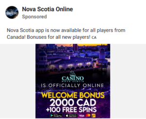 Nova Scotia app is now available for all players from Canada! Bonuses for all new players! 2000CAD Welcome Bonus +100FS