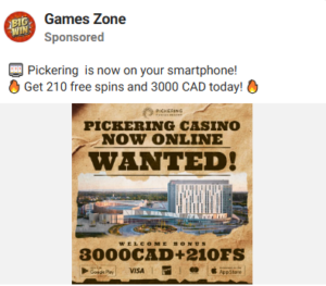 Pickering Casino Resort app is now available for all players from Canada! Bonuses for all new players! 2000CAD Welcome Bonus +100FS