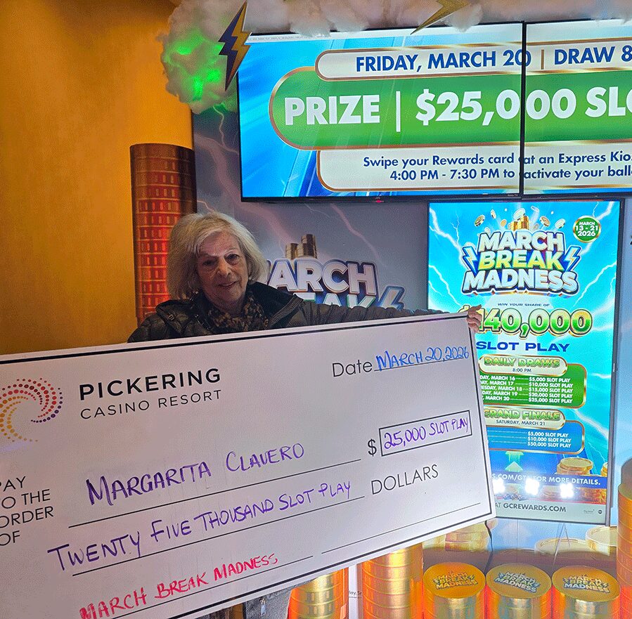 $25,000 Slot Play Winner from Pickering Casino Resort.