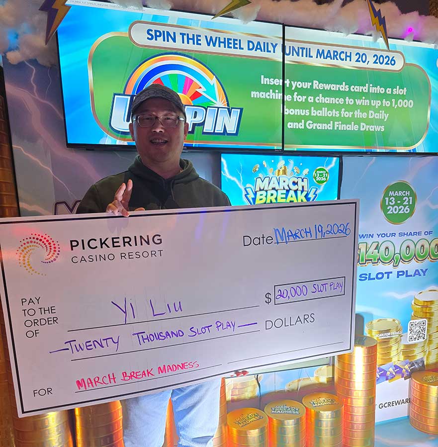 $20,000 Slot Play Winner from Pickering Casino Resort.
