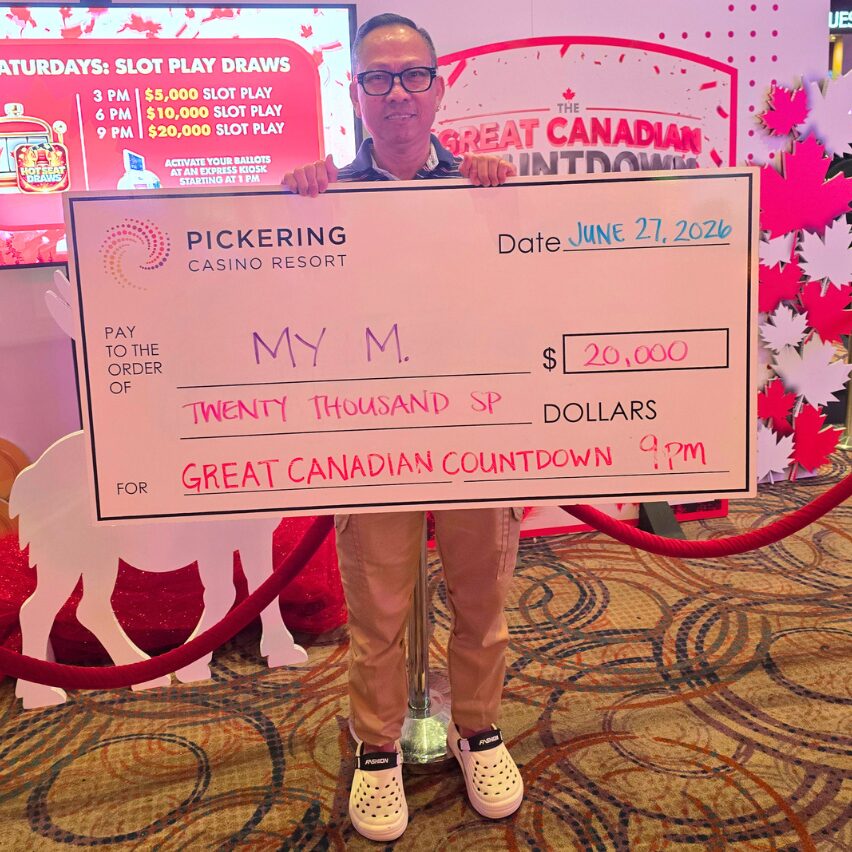 Great Canadian Countdown 20K Winner - June 27, 2026 at Pickering Casino Resort