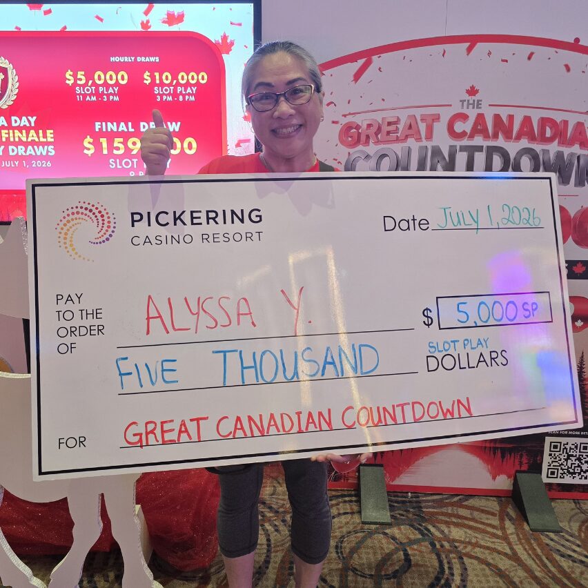 Great Canadian Countdown 5k Prize Winner at Pickering Casino Resort