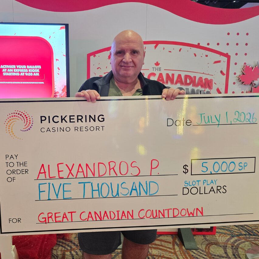 Great Canadian Countdown 5k Prize Winner at Pickering Casino Resort